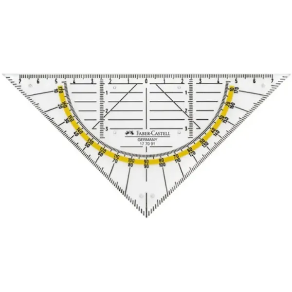 Faber-Castell: Righello a triangolo rettangolo con goniometro integrato immagine 2