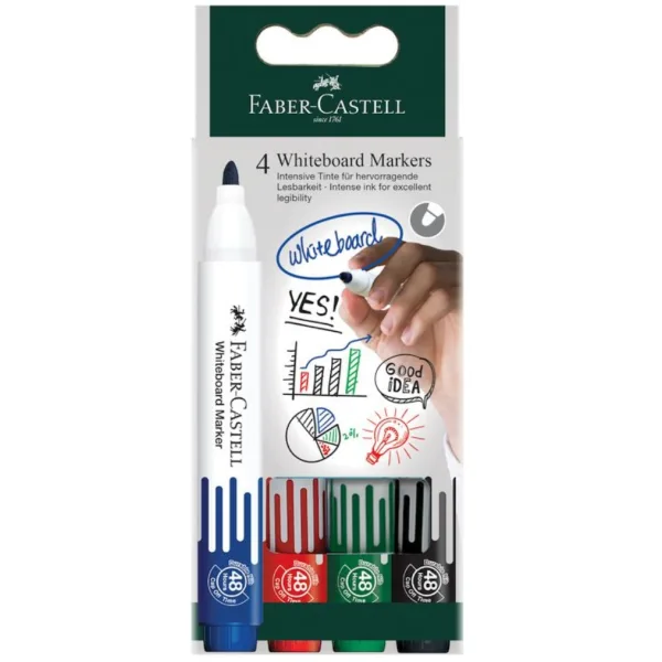 Faber-Castell: Set di 4 pennarelli per lavagna colorati immagine 1