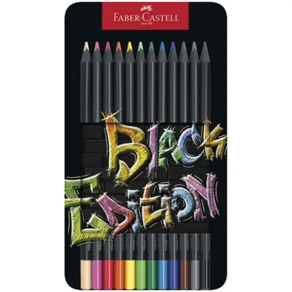 Faber-Castell: Set di matite colorate Black Edition 12 pezzi in scatola di metallo immagine 1