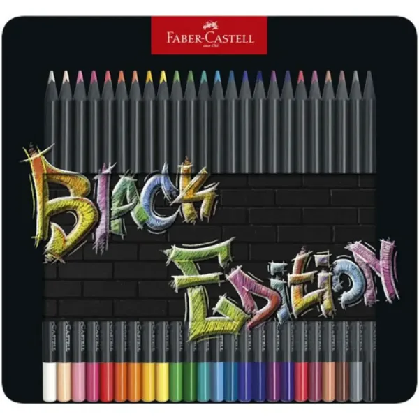 Faber-Castell: Set di matite colorate Black Edition 24 pezzi in scatola di metallo immagine 1
