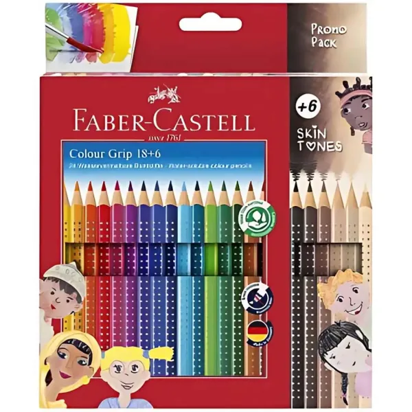 Faber-Castell: Set di matite colorate GRIP confezione da 24 pezzi con 6 matite color carne immagine 1