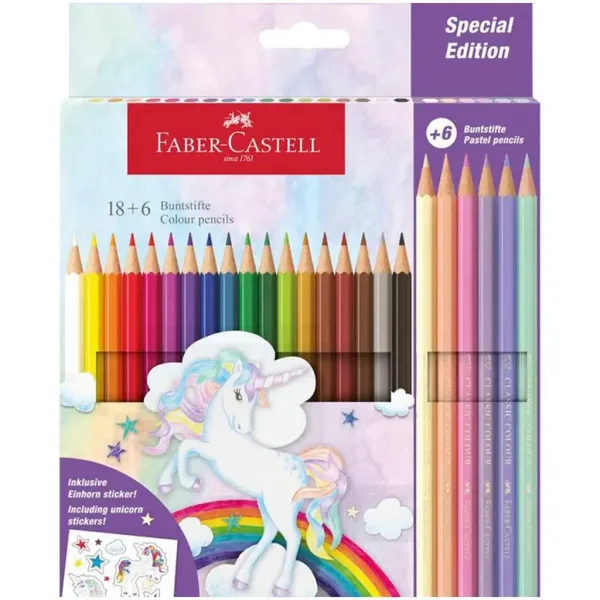 Faber-Castell: Set di matite colorate con castello, confezione da 18+6 pezzi immagine 1