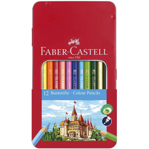 Faber-Castell: Set di matite colorate, confezione da 12 pezzi in scatola di metallo immagine 1