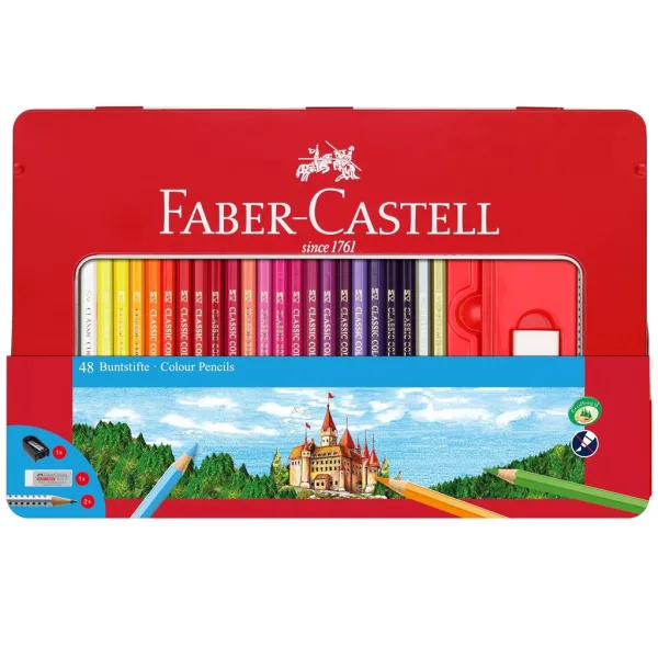 Faber-Castell: Set di matite colorate in scatola di metallo, 48 pezzi immagine 1