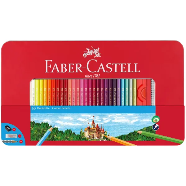 Faber-Castell: Set di matite colorate in scatola di metallo, 60 pezzi immagine 1