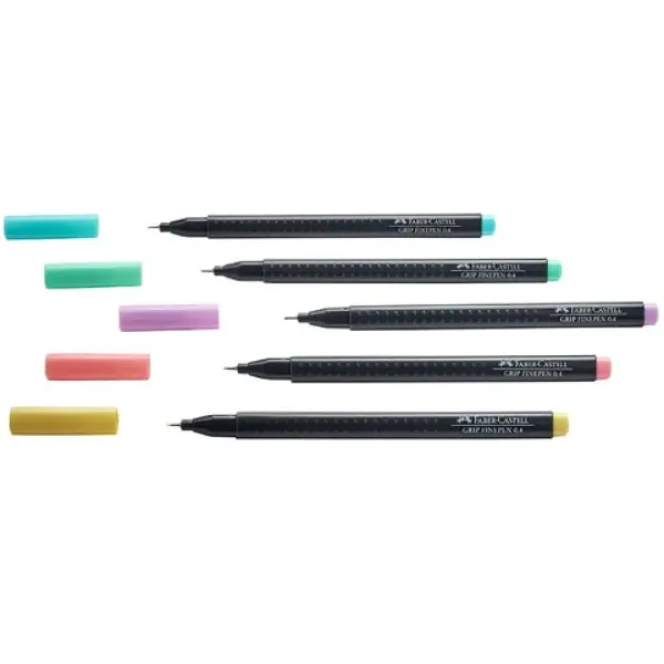 Faber-Castell: Set di penne a punta fine pastello Grip 0,4 mm, 5 pezzi immagine 2