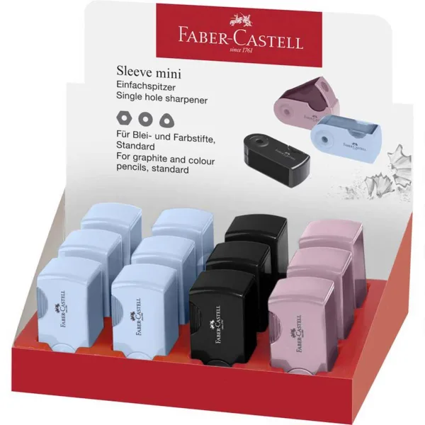 Faber-Castell: Sleeve mini temperamatite con custodia, disponibile in quattro colori, 1 pezzo immagine 1