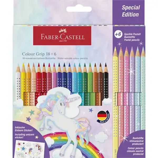 Faber-Castell: set di 24 matite colorate GRIP con 6 colori pastello immagine 1