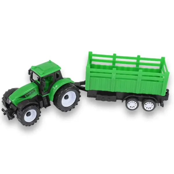 Farm Truck: Set trattore verde a due pezzi con rimorchio immagine 4