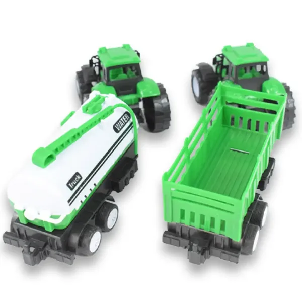 Farm Truck: Set trattore verde a due pezzi con rimorchio immagine 5