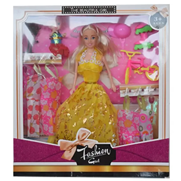 Fashion Girl: Set bambola e bambino con bicicletta e accessori 28 cm immagine 6