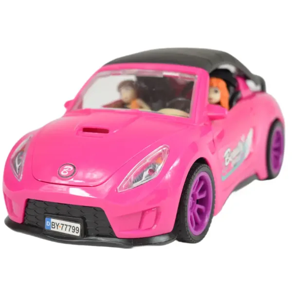 Fashion Sport Car: Set auto sportiva rosa con luci e suoni, con elicottero immagine 10
