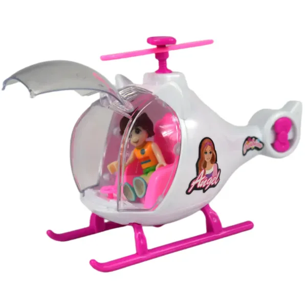 Fashion Sport Car: Set auto sportiva rosa con luci e suoni, con elicottero immagine 11