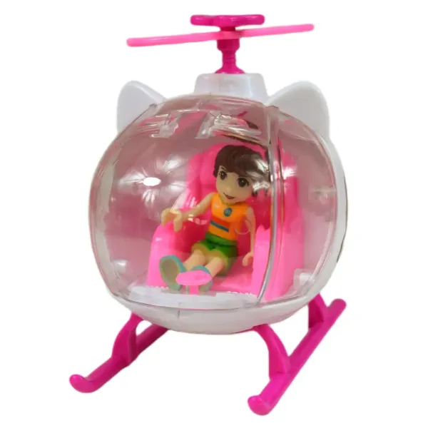 Fashion Sport Car: Set auto sportiva rosa con luci e suoni, con elicottero immagine 12
