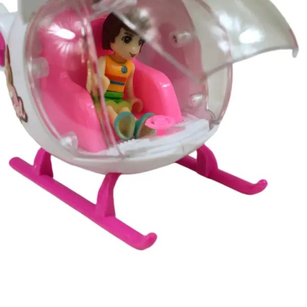 Fashion Sport Car: Set auto sportiva rosa con luci e suoni, con elicottero immagine 15