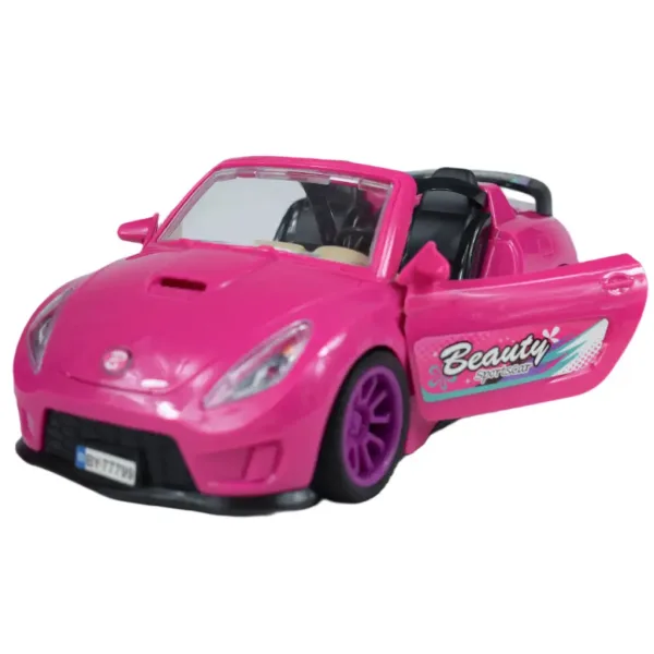 Fashion Sport Car: Set auto sportiva rosa con luci e suoni, con elicottero immagine 4