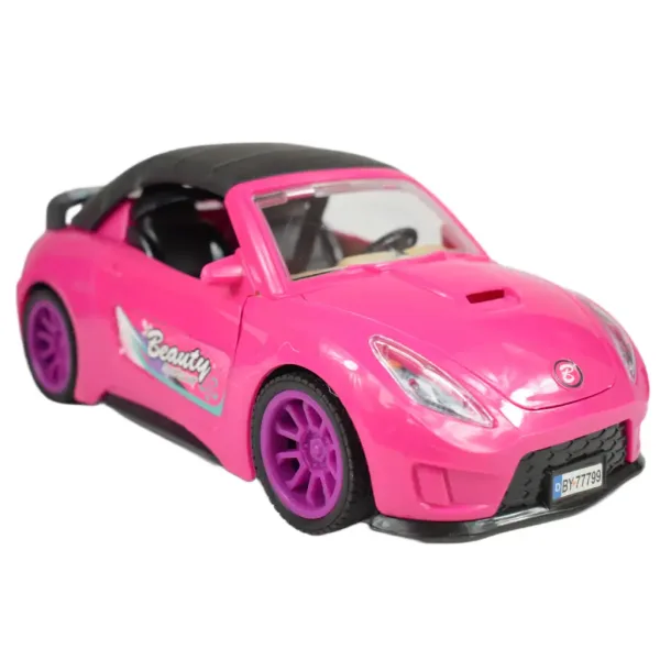 Fashion Sport Car: Set auto sportiva rosa con luci e suoni, con elicottero immagine 9