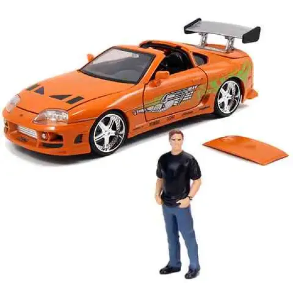 Fast & Furious: Personaggio di Brian e modello di auto Toyota Supra 1/24 - Simba Toys immagine 2