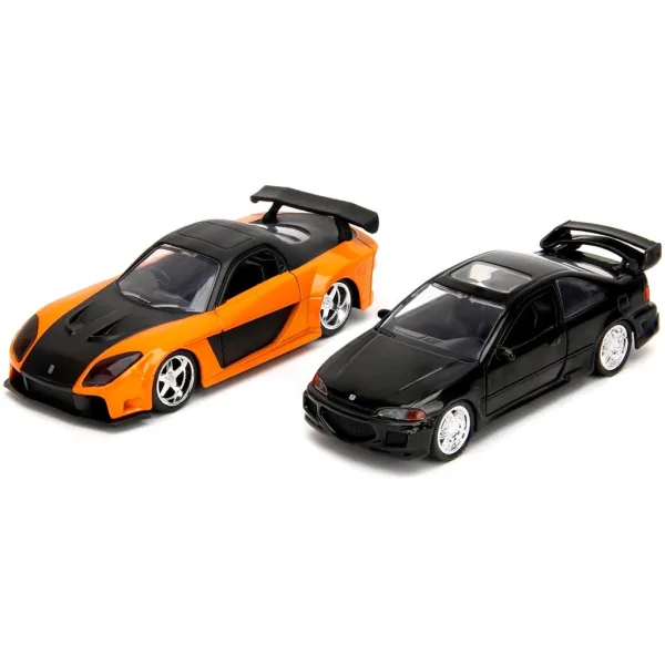 Fast & Furious: Serie Legacy Set di modellini in metallo Mazda RX-7 di Han & Heist Honda Civic scala 1/32 - Jada Toys immagine 2