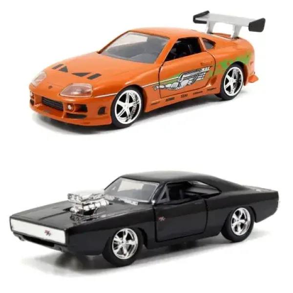 Fast & Furious: Twin Pack Dodge Charger R/T e Toyota Supra veicoli in metallo doppio pacchetto 1/32 - Simba Toys immagine 2
