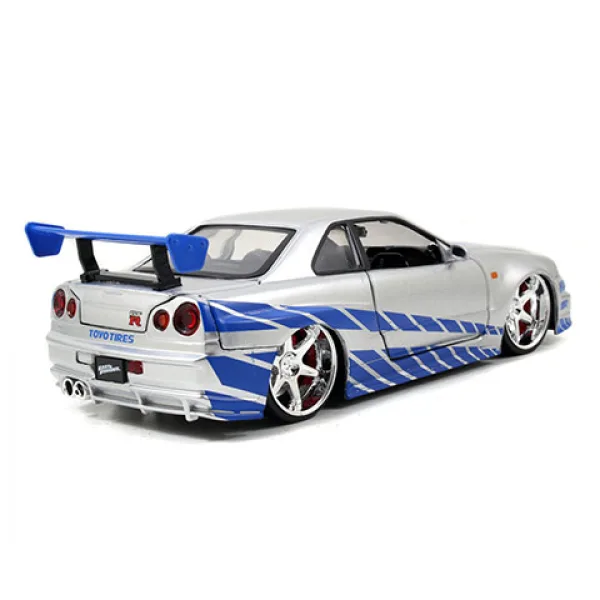 Fast & Furious: modellino automobilistico in scala 1:24 della Nissan Skyline GT-R (BNR34) del 2002 di Brian - Simba Toys immagine 3