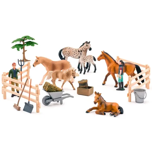 Faunica: set di gioco da 25 pezzi con cavalli - Woodyland immagine 2