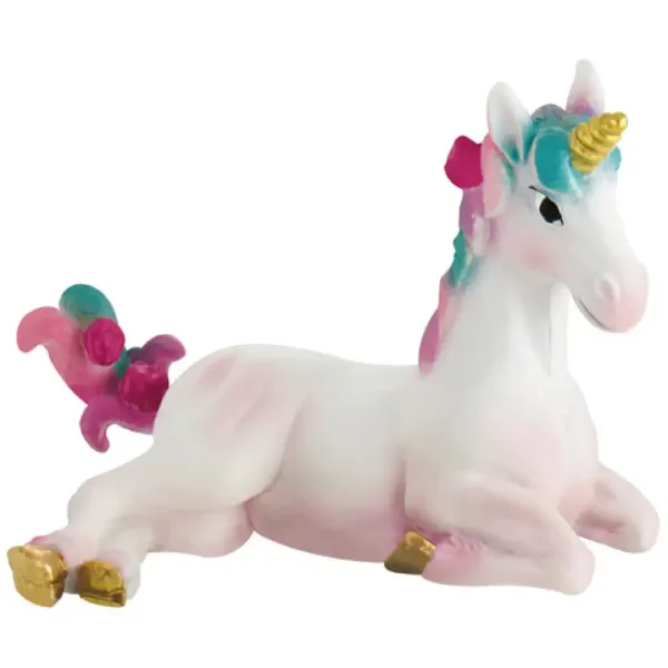 Figura giocattolo di puledro di unicorno con corno doro - Bullyland immagine 1