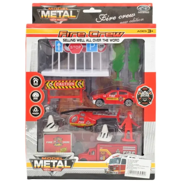 Fire Crew: Set di piccoli camion dei pompieri con accessori immagine 4