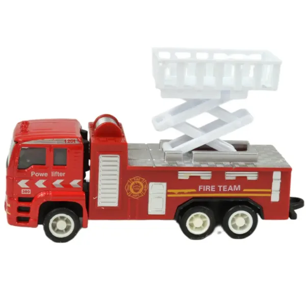 Fire Rescue Team: set di 4 camion dei pompieri in metallo immagine 3