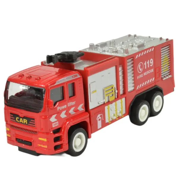 Fire Rescue Team: set di 4 camion dei pompieri in metallo immagine 6