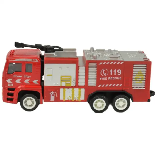 Fire Rescue Team: set di 4 camion dei pompieri in metallo immagine 7