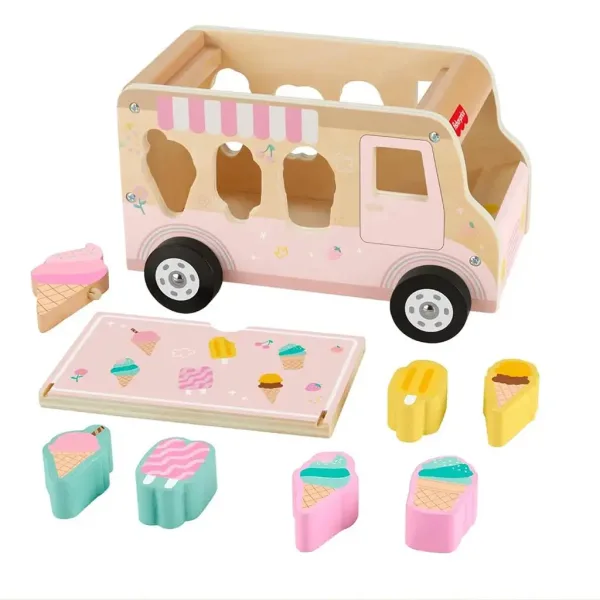 Fisher-Price: Carretto dei Gelati in Legno con Forme - Mattel immagine 2
