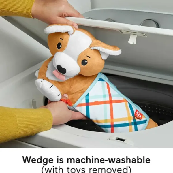 Fisher-Price: Corgie Puppy Cresci con me cuscino con sonaglio, dentaruolo e specchio - Mattel immagine 3