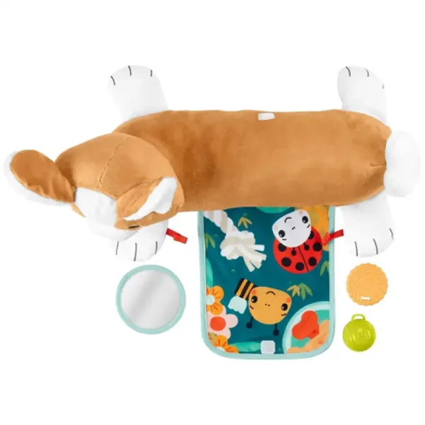 Fisher-Price: Corgie Puppy Cresci con me cuscino con sonaglio, dentaruolo e specchio - Mattel immagine 4