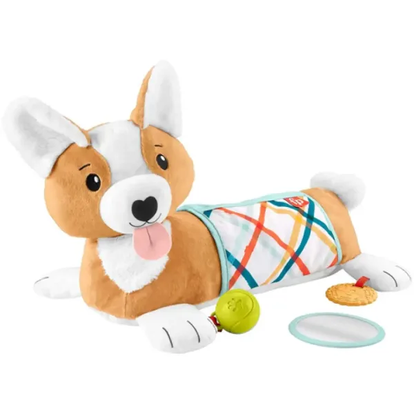 Fisher-Price: Corgie Puppy Cresci con me cuscino con sonaglio, dentaruolo e specchio - Mattel immagine 5