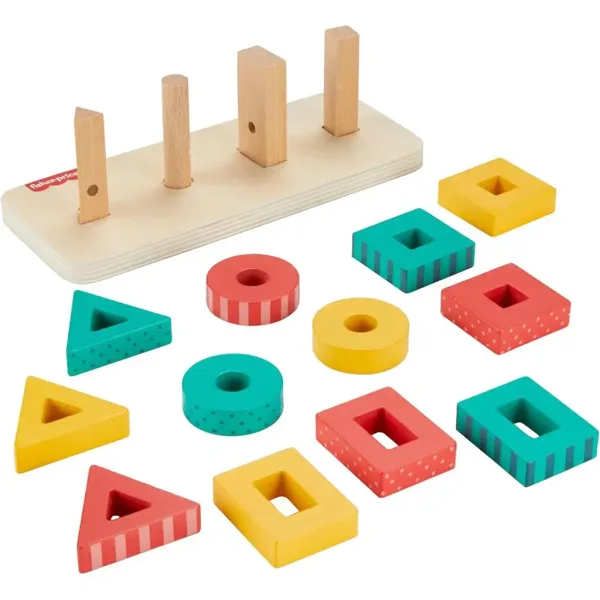 Fisher-Price: Gioco di sviluppo in legno con forme ad incastro - Mattel immagine 3