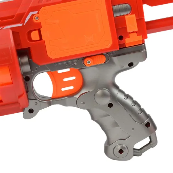 Flames Storm: Gigante fucile spara-spugne elettrico rosso con luce, tamburo rotante e proiettile 73cm immagine 4