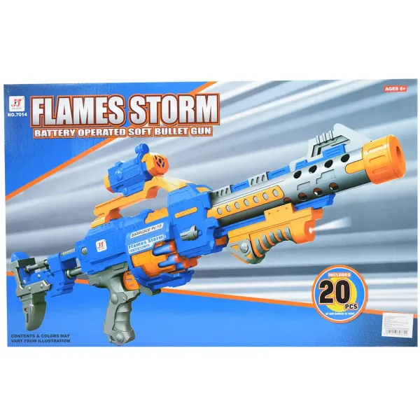 Flames Storm: Gigante pistola spara-spugne elettrica con luci, tamburo rotante e proiettili 73cm immagine 10