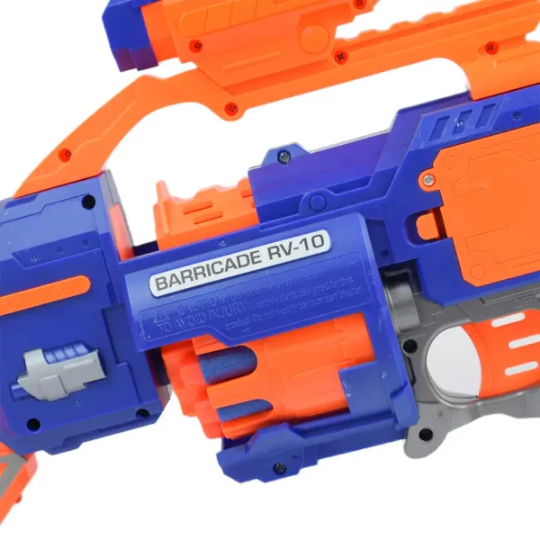 Flames Storm: Gigante pistola spara-spugne elettrica con luci, tamburo rotante e proiettili 73cm immagine 2