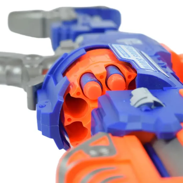 Flames Storm: Gigante pistola spara-spugne elettrica con luci, tamburo rotante e proiettili 73cm immagine 7