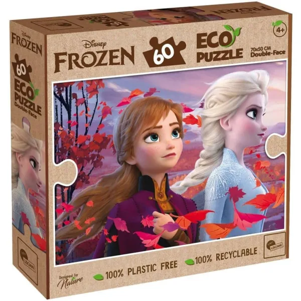Frozen 2 in 1 Puzzle Eco da 60 pezzi e Album da colorare 70x50cm - Lisciani immagine 1