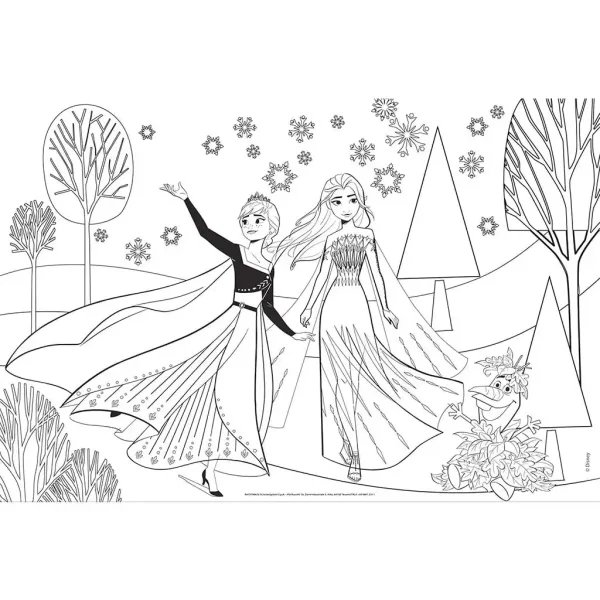 Frozen 2 in 1 maxi puzzle 2x60 pezzi e album da colorare 50x35cm - Lisciani immagine 3