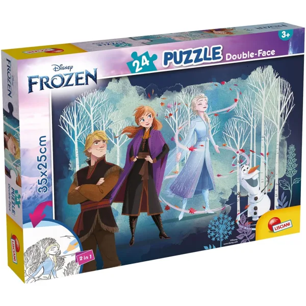 Frozen 2 in 1 puzzle da 24 pezzi e album da colorare 35x25 cm - Lisciani immagine 1