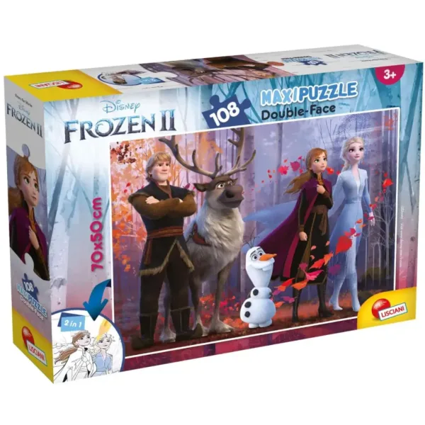 Frozen 2 puzzle e album da colorare 2 in 1, 108 pezzi, 70x50 cm - Lisciani immagine 1