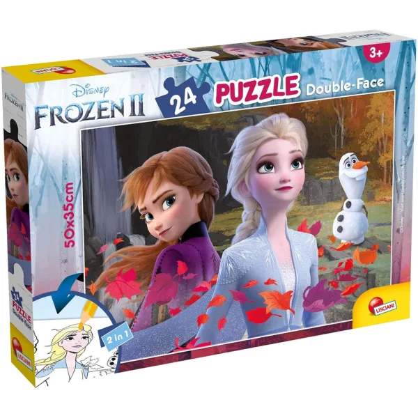 Frozen 2 puzzle e album da colorare 2 in 1, 24 pezzi, 50x35 cm - Lisciani immagine 1