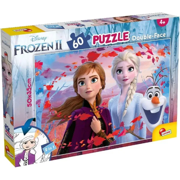 Frozen 2 puzzle e album da colorare 2 in 1 da 60 pezzi 50x35cm - Lisciani immagine 1