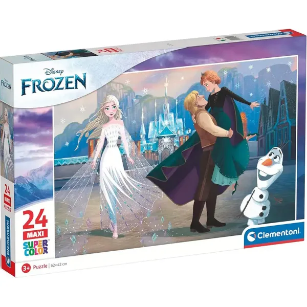Frozen 24 pezzi maxi supercolor puzzle - Clementoni immagine 1