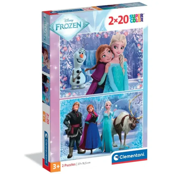 Frozen Avventure Magica 2x20 pezzi Supercolor Puzzle - Clementoni immagine 1