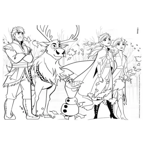 Frozen II 2 in 1 maxi puzzle 4x48 pezzi e album da colorare 35x25cm - Lisciani immagine 4