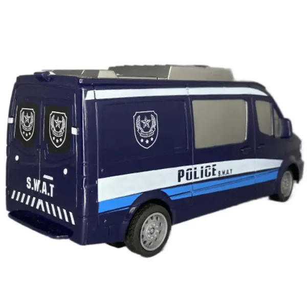 Furgone SWAT della polizia telecomandato RC con luci 27MHz scala 1/32 25cm immagine 2